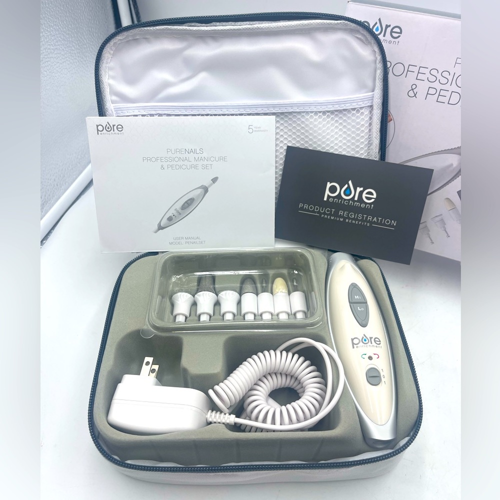 Pore Enrichment: 10pc Professional Electric PureNails Manicure & Pedicure Kit